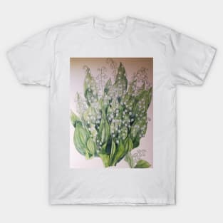 Lily of the valley watercolour painting T-Shirt